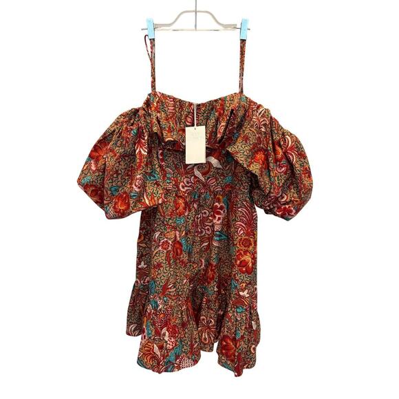 ULLA JOHNSON Lila Floral Cold Shoulder Dress NWT SIZE 12 $450 - Picture 2 of 6